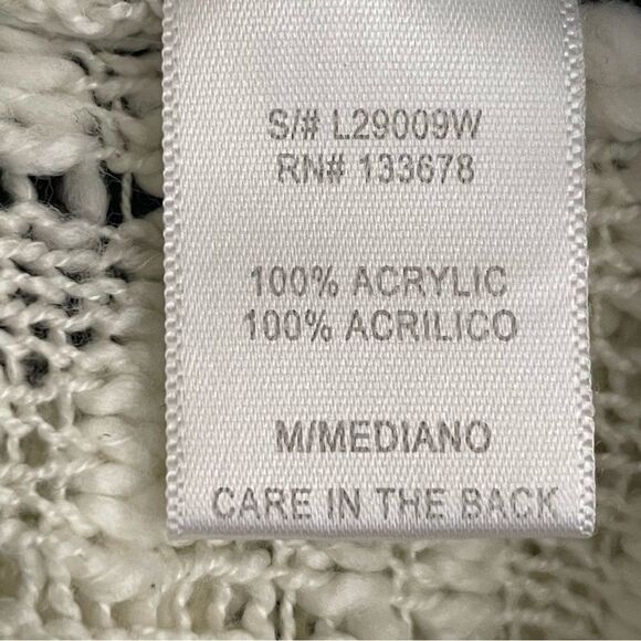 Love Tree Happens Striped Crochet Hooded Sweater Black Cream Size Medium - Picture 8 of 14